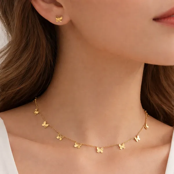 Ridhvee_Gold_Plated_Anti-Tarnish_Necklace_Set_For_Women_|_Adjustable_Lobster_Clasp_Neck_Chain_|_Skin_Friendly_Elegant_Jewellery_Set_|_Stylish_Necklace_For_Girls_&_Women