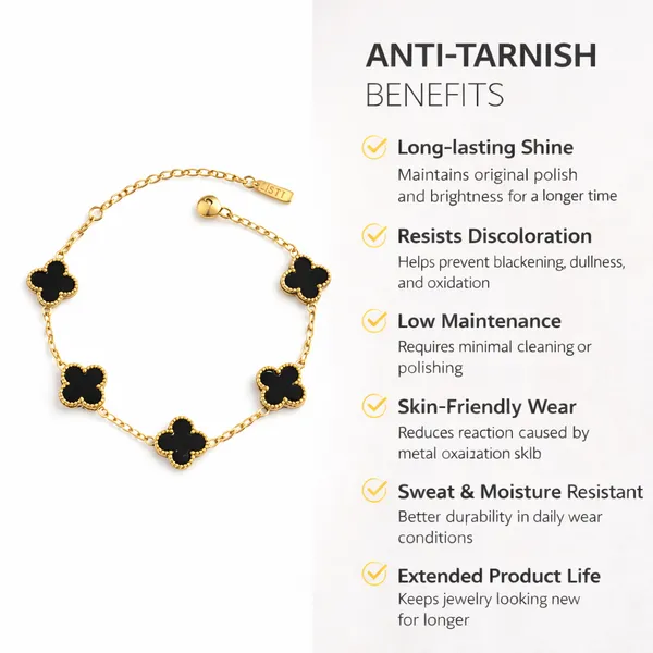 Ridhvee_Anti-Tarnish_Gold_Plated_Black_Clover_Charm_Bracelet_For_Women_&_Girls_|_Big_Clover_Design_Adjustable_Bracelet_|_Skin_Friendly_Lightweight_Fashion_Jewellery_|_Rv-At-Brc-015