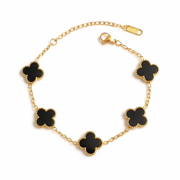 Ridhvee_Anti-Tarnish_Gold_Plated_Black_Clover_Charm_Bracelet_For_Women_&_Girls_|_Big_Clover_Design_Adjustable_Bracelet_|_Skin_Friendly_Lightweight_Fashion_Jewellery_|_Rv-At-Brc-015