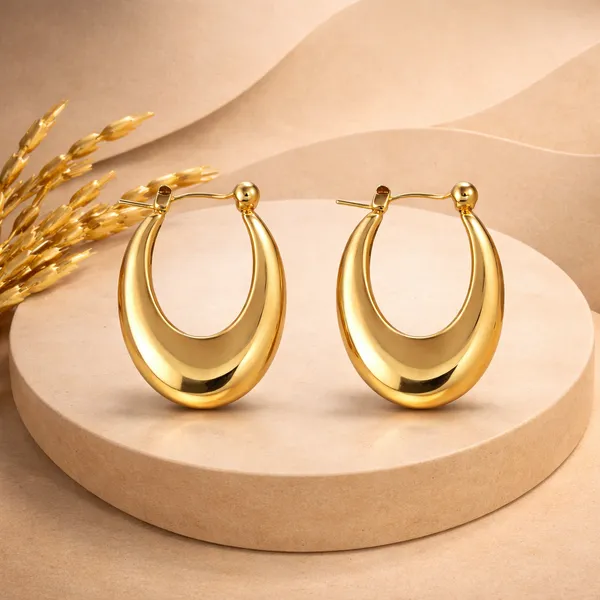Ridhvee_Gold_Plated_Anti-Tarnish_Hoop_Earrings_For_Women_|_Stylish_Oval_Hoops_With_Butterfly_Clasp_|_Skin_Friendly_Lightweight_Earrings_For_Girls_&_Women_|_Rv-At-Erg-003
