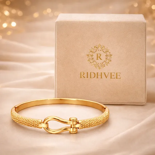 Ridhvee_Anti-Tarnish_Gold_Plated_Hook_Lock_Kada_Bangle_For_Women_&_Girls_|_Elegant_Textured_Bracelet_Bangle_|_Skin_Friendly_Lightweight_Fashion_Jewellery_|_Rv-At-Kab-005
