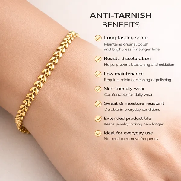 Ridhvee_Anti-Tarnish_Gold_Plated_Leaf_Chain_Bracelet_For_Women_&_Girls_|_Elegant_Leaf_Link_Adjustable_Bracelet_|_Skin_Friendly_Lightweight_Fashion_Jewellery_|_Rv-At-Brc-011