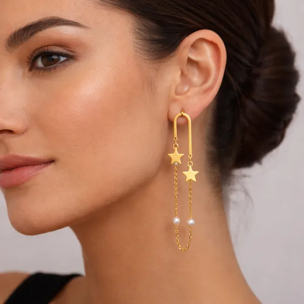 Ridhvee_Anti-Tarnish_Gold_Plated_Star_Charm_Drop_Earrings_For_Women_&_Girls_|_Pearl_Chain_Dangle_Design_|_Butterfly_Clasp_|_Skin_Friendly_Lightweight_Fashion_Jewellery_|_Rv-At-Erg-018