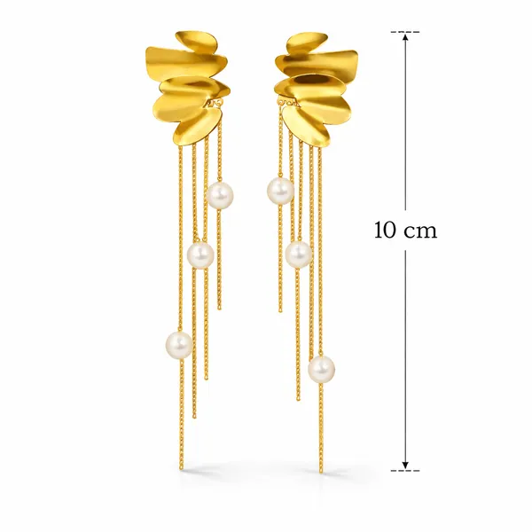 Ridhvee_Anti-Tarnish_Gold_Plated_Long_Pearl_Chain_Drop_Earrings_For_Women_&_Girls_|_Stylish_Leaf_Design_With_Pearl_Tassels_|_Butterfly_Clasp_|_Skin_Friendly_Statement_Earrings_|_Rv-At-Erg-008