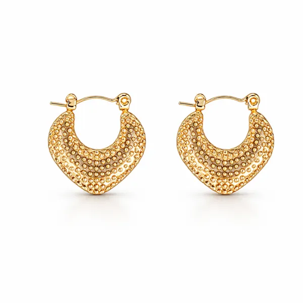 Ridhvee_18K_Gold_Plated_Hammered_Hoop_Heart_Shaped_Earrings_For_Women,_Waterproof_Textured_Hoops,_2.5Cm,_Hypoallergenic_Stainless_Steel_Anti_Tarnish_|_Rv-At-Erg-004