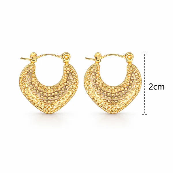 Ridhvee_18K_Gold_Plated_Hammered_Hoop_Heart_Shaped_Earrings_For_Women,_Waterproof_Textured_Hoops,_2.5Cm,_Hypoallergenic_Stainless_Steel_Anti_Tarnish_|_Rv-At-Erg-004