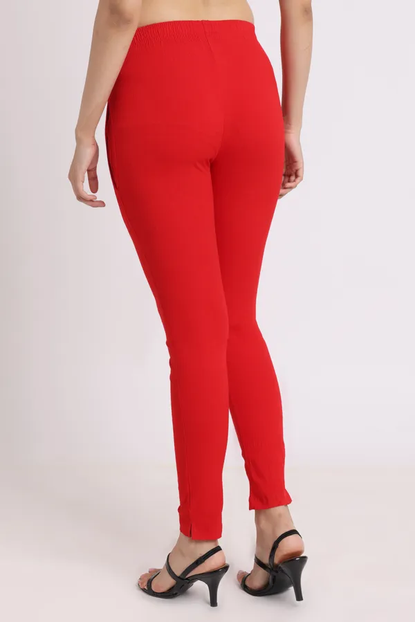 Red_Rayon_Chudhidar_Pant_For_Women