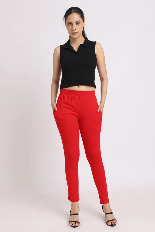 Red_Rayon_Chudhidar_Pant_For_Women
