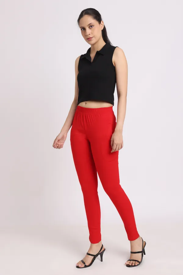 Red_Rayon_Chudhidar_Pant_For_Women