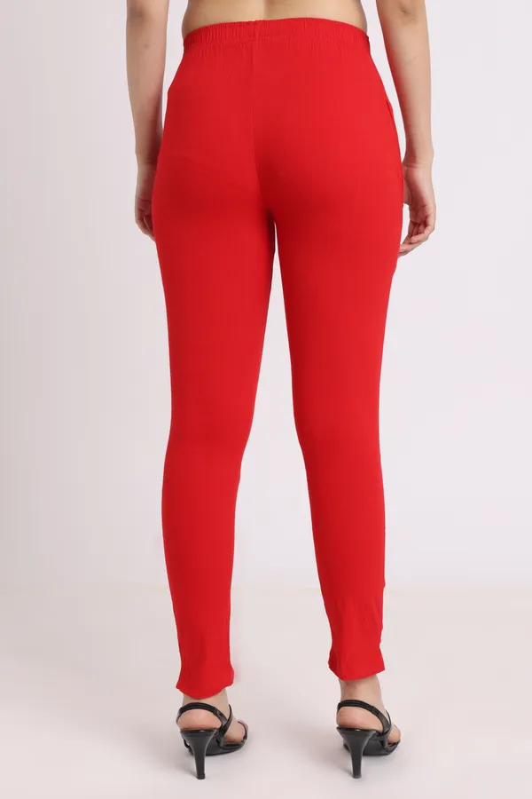 Red_Rayon_Chudhidar_Pant_For_Women