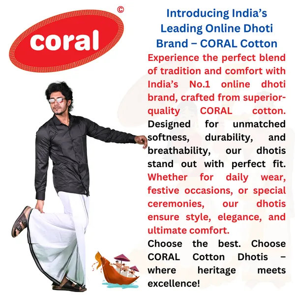 Cotton_Men'S_Single_Dhoti_With_Border-2Mtrs