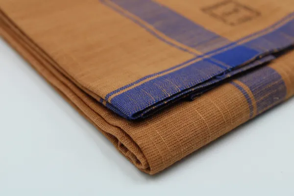 Cotton_Men'S_Single_Coral_Kavi_Mundu_With_Border-2Mtrs