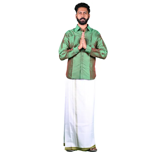 Cotton_Men'S_Single_Dhoti_With_Border-2Mtrs