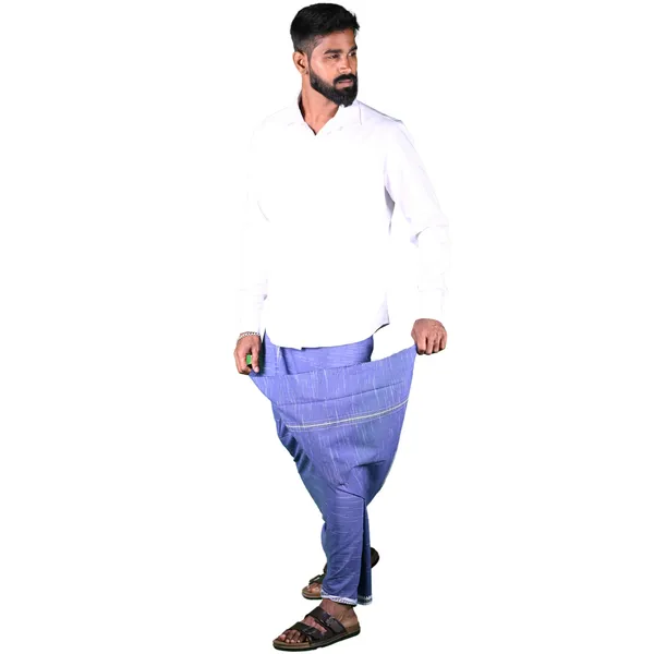 Cotton_Men'S_Single_Dhoti_With_Border-2Mtrs
