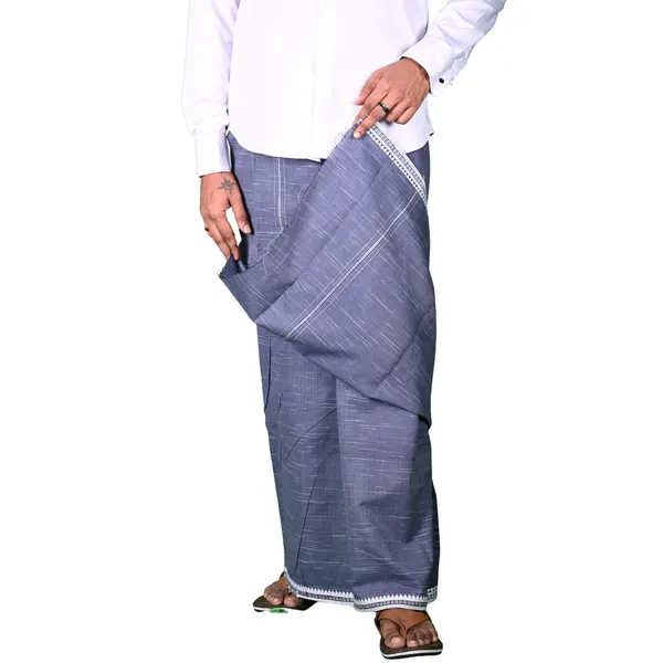Cotton_Men'S_Single_Dhoti_With_Border-2Mtrs