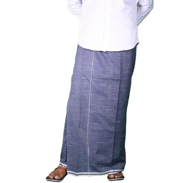 Cotton_Men'S_Single_Dhoti_With_Border-2Mtrs