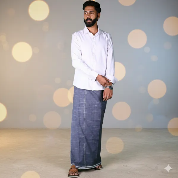 Cotton_Men'S_Single_Dhoti_With_Border-2Mtrs