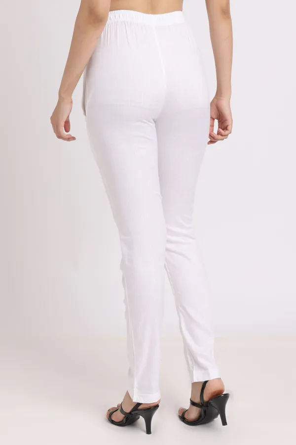 White_Rayon_Chudhidar_Pant_For_Women
