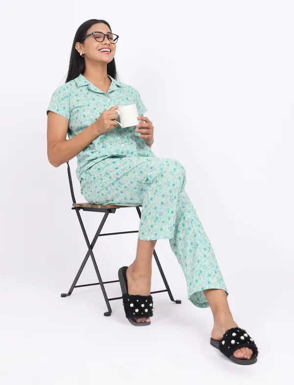 Light_Blue_Pure_Cotton_Ladies_Night_Dress_For_Adult