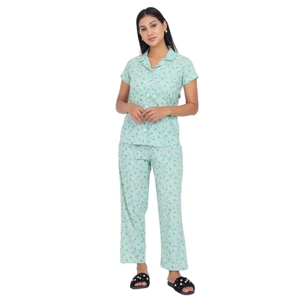 Light_Blue_Pure_Cotton_Ladies_Night_Dress_For_Adult