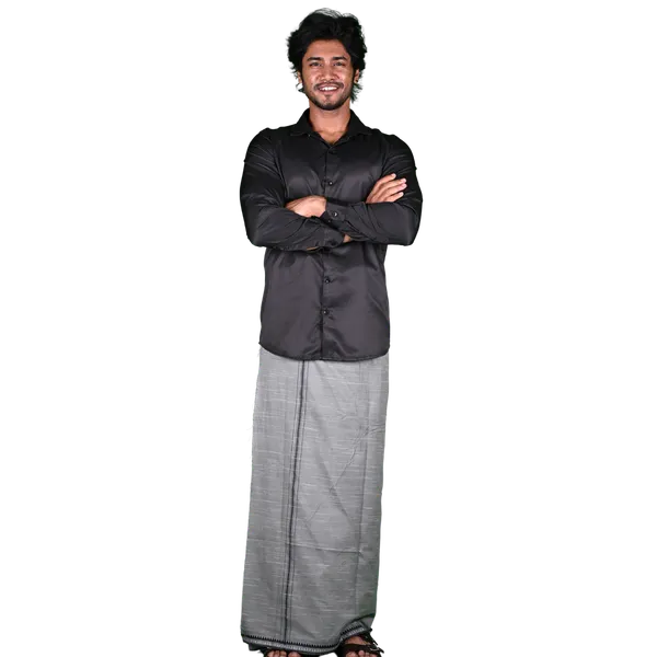 Cotton_Men'S_Single_Dhoti_With_Border-2Mtrs