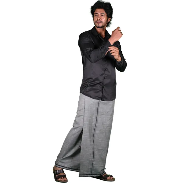 Cotton_Men'S_Single_Dhoti_With_Border-2Mtrs