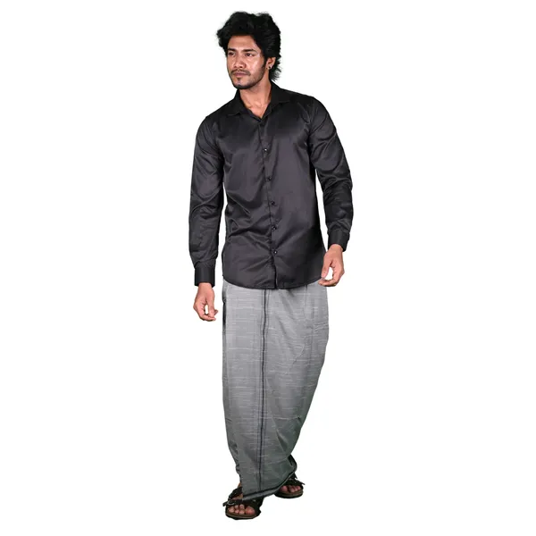 Cotton_Men'S_Single_Dhoti_With_Border-2Mtrs