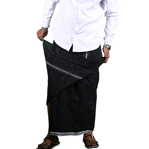 Cotton_Men'S_Single_Dhoti_With_Border-2Mtrs