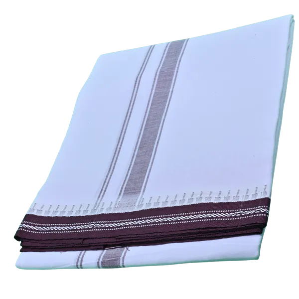Cotton_Men'S_Single_Dhoti_With_Border-2Mtrs