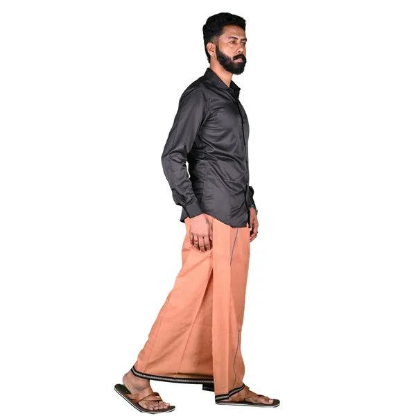 Cotton_Men'S_Single_Dhoti_With_Border-2Mtrs
