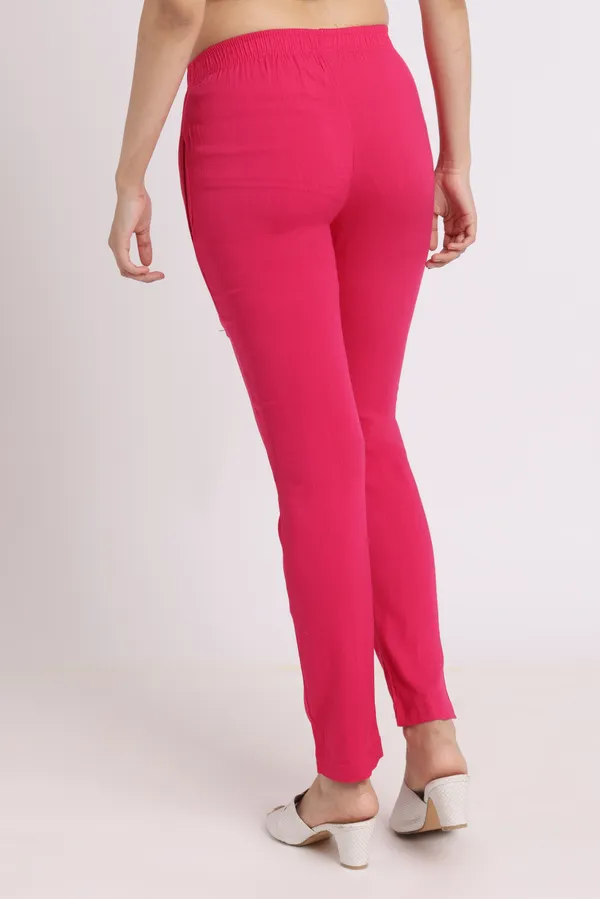 Dark_Pink_Rayon_Chudhidar_Pant_For_Women