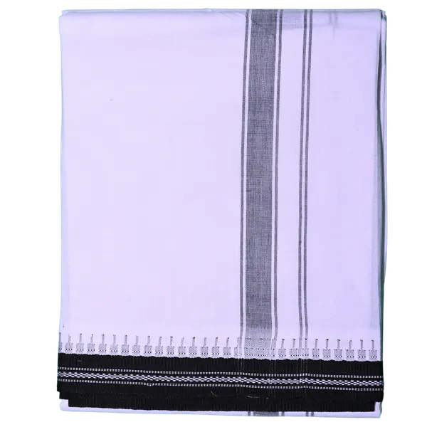 Cotton_Men'S_Single_Dhoti_With_Border-2Mtrs