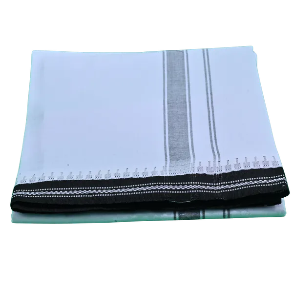 Cotton_Men'S_Single_Dhoti_With_Border-2Mtrs
