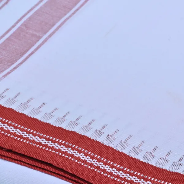Coral_Cotton_Men'S_Single_Dhoti_With_Border-2Mtrs