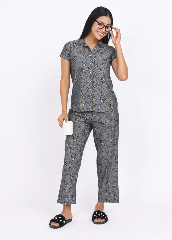 Gray_Pure_Cotton_Ladies_Night_Dress_For_Adult