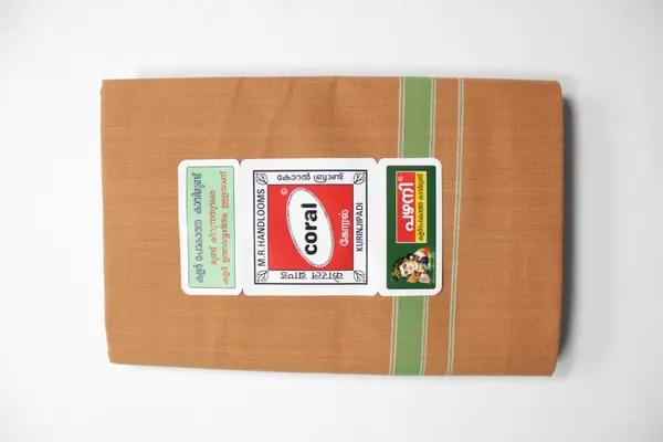 Cotton_Men'S_Single_Coral_Kavi_Mundu_With_Border-2Mtrs