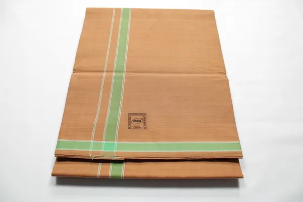Cotton_Men'S_Single_Coral_Kavi_Mundu_With_Border-2Mtrs