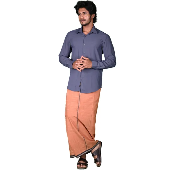 Cotton_Men'S_Single_Dhoti_With_Border-2Mtrs
