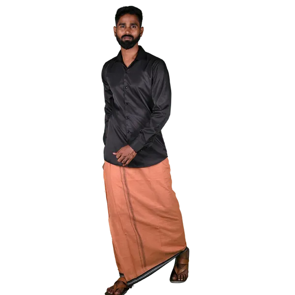 Cotton_Men'S_Single_Dhoti_With_Border-2Mtrs