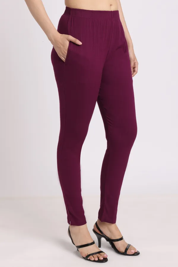 Purple_Rayon_Chudhidar_Pant_For_Women