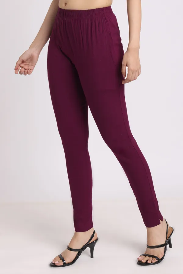 Purple_Rayon_Chudhidar_Pant_For_Women