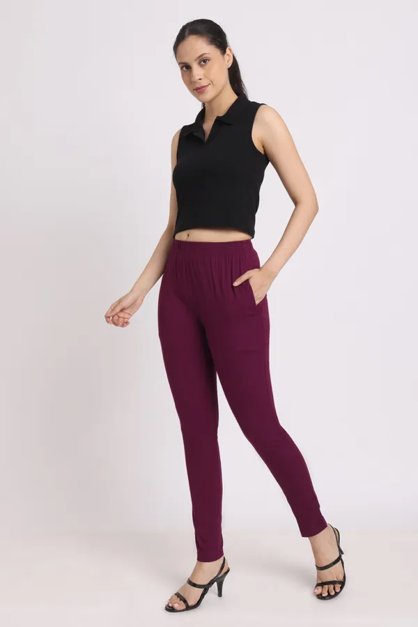 Purple_Rayon_Chudhidar_Pant_For_Women