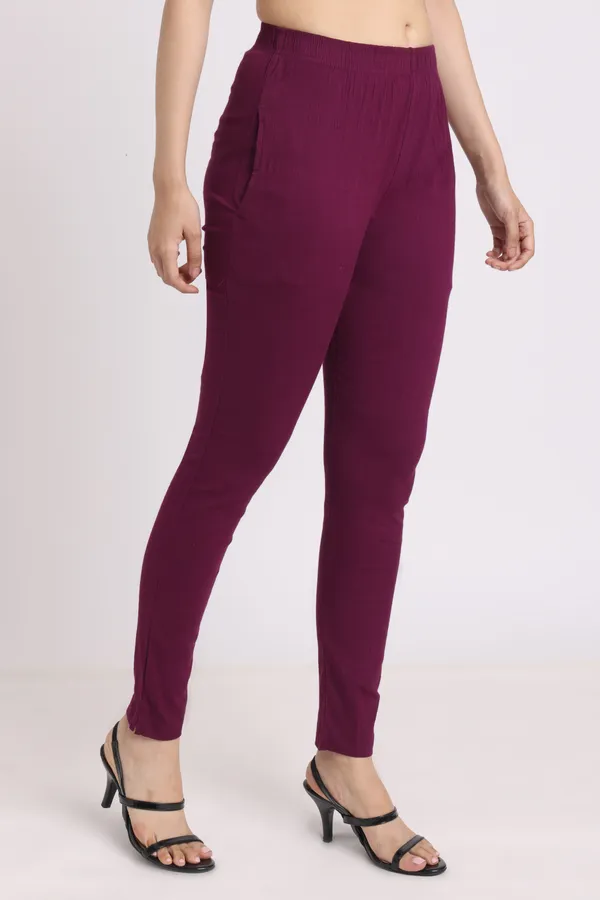 Purple_Rayon_Chudhidar_Pant_For_Women
