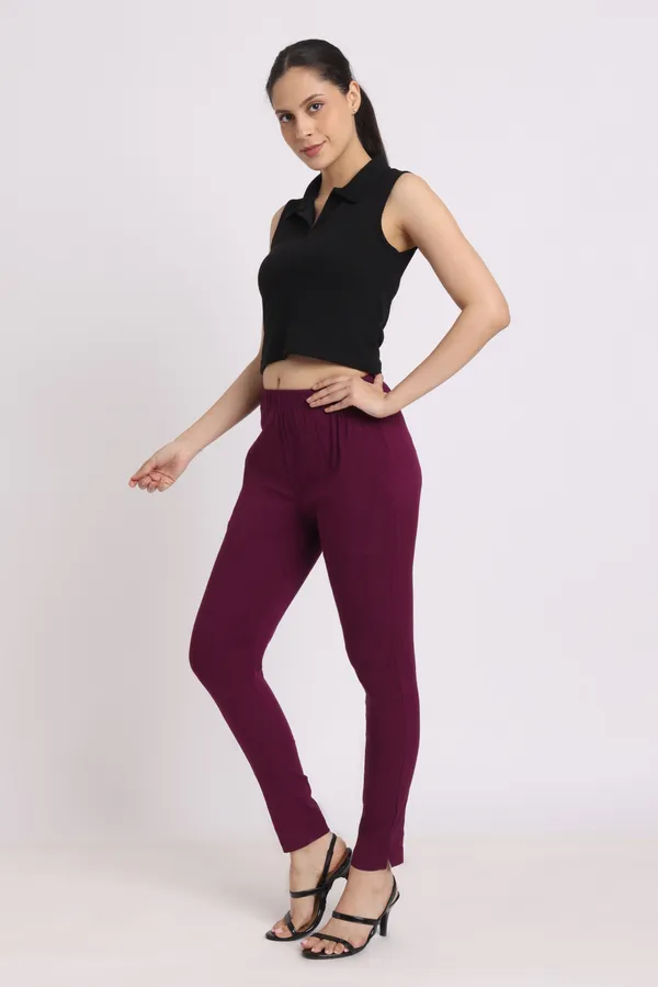 Purple_Rayon_Chudhidar_Pant_For_Women