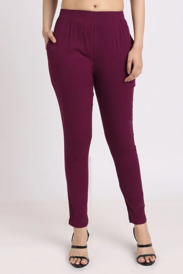Purple_Rayon_Chudhidar_Pant_For_Women