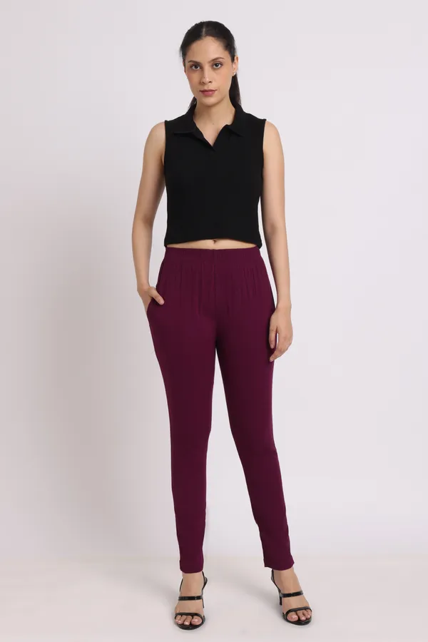Purple_Rayon_Chudhidar_Pant_For_Women