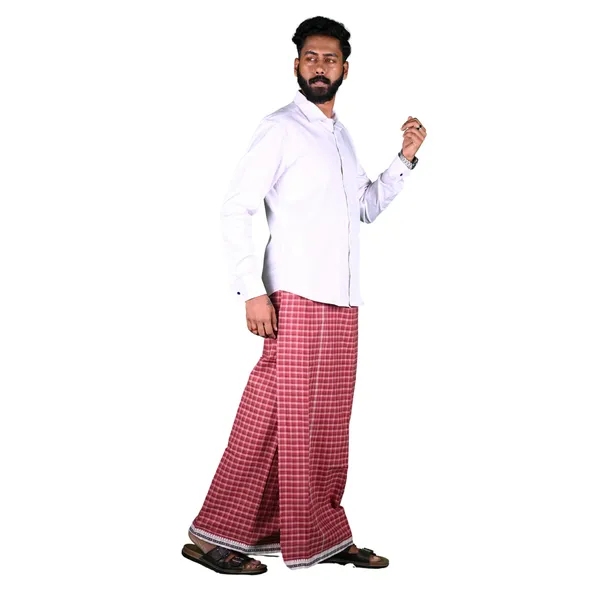 Cotton_Men'S_Single_Dhoti_With_Border-2Mtrs