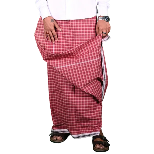 Cotton_Men'S_Single_Dhoti_With_Border-2Mtrs