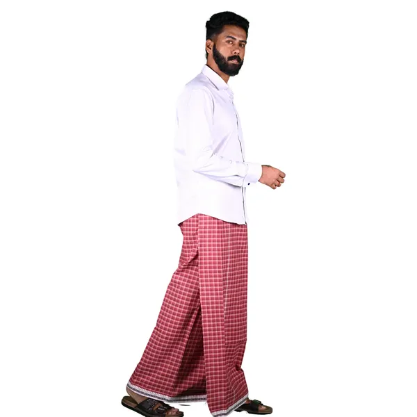 Cotton_Men'S_Single_Dhoti_With_Border-2Mtrs