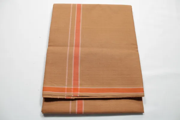 Cotton_Men'S_Single_Coral_Kavi_Mundu_With_Border-2Mtrs